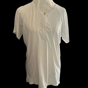 - Athleta white stretch workout top size XTL